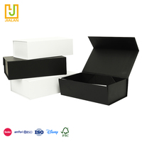 Boîtes cadeaux magnétiques pliables personnalisées avec logo, en carton noir de luxe, avec fleurs en relief, pour flacons de parfum, mugs, vêtements