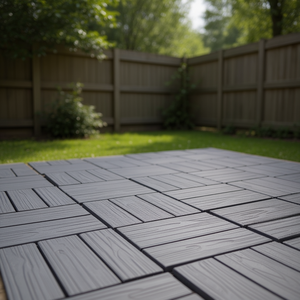 Dalles de terrasse emboîtables 12 x 12, gris, revêtement de sol extérieur, épaisseur 18 mm, antidérapantes, design moderne - Product Image 2