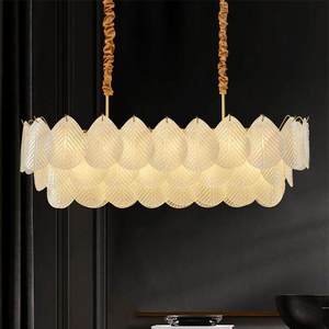 Modern Leaf Design Chandelier D500 H300 LED Round Pendant <b>Light</b> For Living Room Bedroom Villa <b>Lighting</b> Fixtures - Product Image 3