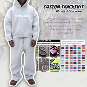 Ensemble survêtement homme grande taille personnalisé imprimé, pantalon de jogging ample et sweat à capuche, en molleton épais French Terry, fabricant - Product Image 2