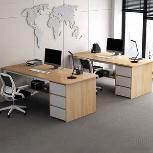 Escritorio de Oficina Moderno y Sencillo con Cajones, Fácil de Montar, de Madera Resistente, para Estación de Trabajo, Escuela, Hogar, Reuniones, Estudio, Computadora - Product Image 2