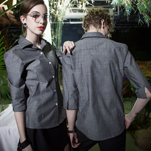 CHECKEDOUT cucina Hotel Chef uniformi giacca <span class=keywords><strong>da</strong></span> <span class=keywords><strong>lavoro</strong></span> camicie cameriere camicia <span class=keywords><strong>da</strong></span> cameriera uniformi - Product Image 2