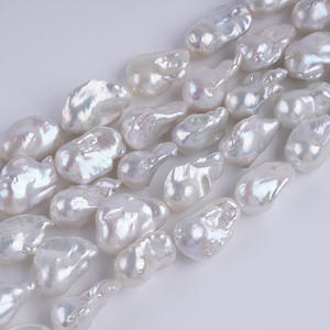 Perlas de Agua Dulce Barrocas Naturales de Zhuji, de 14-18 mm, Blancas, Sueltas, Irregulares, para Hacer Collares y Pulseras - Product Image 2