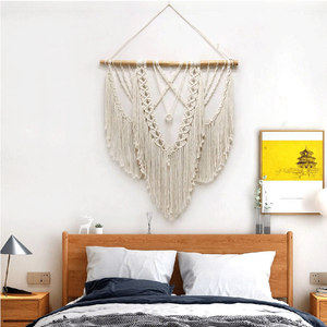 <span class=keywords><strong>Tapisserie</strong></span> murale bohème en macramé 120x140 cm pour chambre à coucher, salon ou hôtel - Product Image 5