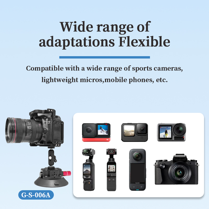 Hot Selling Aluminum Alloy Vacuum Cup Mini Video Suction Glass Sucker with Hand Pump Camera Accessor