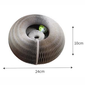 Vente en gros d'orgue magique durable en papier nid d'abeille d'usine planche à gratter pour chat jouet boule à gratter pliable - Product Image 5