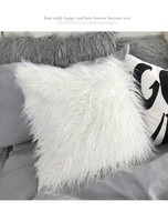 Coussin en laine d'agneau véritable fourrure du Tibet, housse de siège en peau de mouton personnalisée, coussin en fourrure véritable