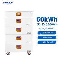 Système de stockage solaire domestique tout-en-un 60 kWh, onduleur hybride 12 kW, batterie au lithium 51,2 V pour ESS résidentiel