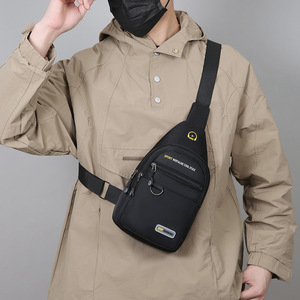 Men's Chest Bag Nylon Waterproof Crossbody Bag For Travel Commuting Gray Black Military Green Dark Blue Solid Color - Product Image 2