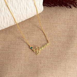 Nuevo Collar Personalizado con Nombre North, Joyería de Acero Inoxidable, Regalo de Navidad, Collar con Colgante de Nombre Personalizado con Zirconia y Piedra de Nacimiento para Mujer - Product Image 3