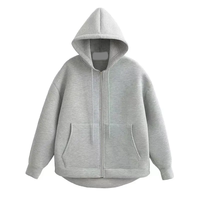 Sweat à capuche zippé Artisan Air Layer personnalisé, streetwear, coupe ample, épaules tombantes, pour homme, oversize, de créateur