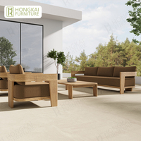 Ensemble de canapé et table basse en teck moderne pour jardin, salon et cour - Durable et imperméable