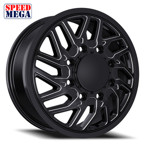 Rines SPEED MEGA de aleación negra para camionetas y SUV 26x12J 26x14J, rines de repuesto con cara mecanizada - Product Image 2