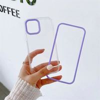 Étui de téléphone 4G A22 antichoc en TPU+PC, sac étanche transparent avec 3 trous pour appareil photo, protection renforcée, couleur bonbon
