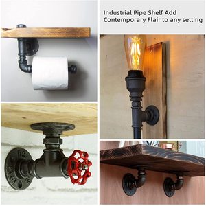 Connecteur de raccords de tuyauterie en fonte malléable noire mamelons filetés hexagonaux 280 égaux <span class=keywords><strong>pour</strong></span> étagère de meubles de tuyau - Product Image 4