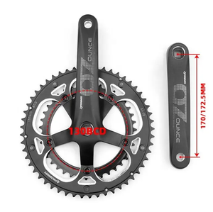 Livraison rapide, <span class=keywords><strong>pédalier</strong></span> en alliage d'aluminium <span class=keywords><strong>Prowheel</strong></span> 521, trou carré, 130BCD, 39/53T, 2*10/2*9 vitesses, <span class=keywords><strong>pédalier</strong></span> de vélo de route - Product Image 2