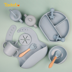 Plato de succión de silicona para niños, juego de vajilla de alimentación para recién nacidos con tazón, regalo para bebé - Product Image 3