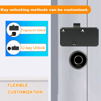 GRATEAIEN AEGC03 Serrure de meuble à empreinte digitale et clé USB, 12 mois d'autonomie, recharge USB