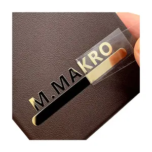 Custom Logo 3d Embossed Label Decals Metallic Stickers Waterproof Luxury Gold Foil Transfer Metal Nickel Stickers