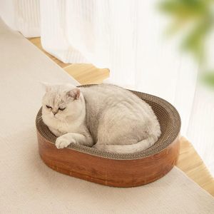 Large Indoor Cat Scratcher Lounge Big Corrugated Cardboard Cat <b>Bed</b> Scratch <b>Pad</b> Furniture Protector with Carton Packing - Product Image 1
