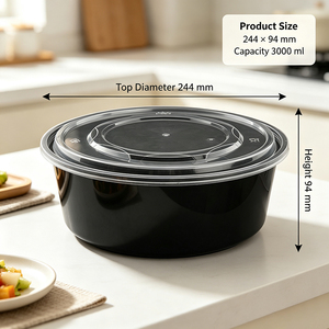 Contenants jetables en PP de qualité alimentaire pour congélateur (110 oz) avec couvercle micro-ondable pour traiteur et épicerie - Product Image 2