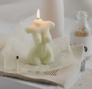 Ätherisches Öl Soja wachs Mann Frau Mädchen Halbkörper form Aroma therapie duftende Kunst Kerze Home Deco benutzer definierte Etikett für zu Hause