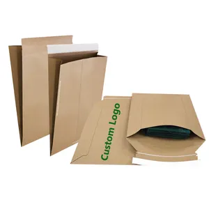 Custom small recycled strong shipping envelope mail postage packaging recyclable brown kraft cardboard paper mailer parcel bag