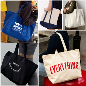 BSCI認証取得 大容量 オリジナルロゴ印刷 韓国スタイル エコフレンドリー キャンバス ショッピングトートバッグ（スーパーマーケット向け） - Product Image 6