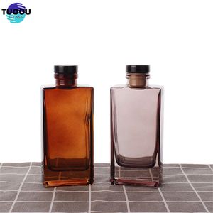 Botella de vidrio para aromaterapia, difusor de caña, Rectangular, cuadrado, ámbar, Arami, gran oferta - Product Image 5