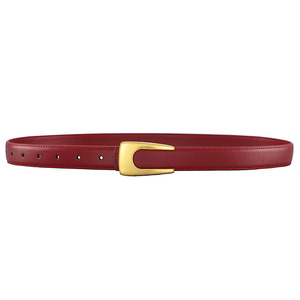Nuevo cinturón de cuero superior para mujer, cinturón de lujo con doble botón en C, cinturón de vestir para mujer - Product Image 5