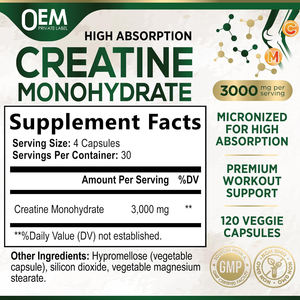 Capsules de monohydrate de créatine de marque privée OEM soutien de supplément de pilules de créatine pour la force musculaire maigre et l'endurance - Product Image 5