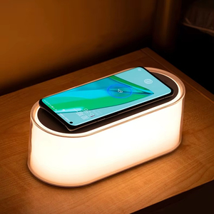 Hot Selling 2 in 1 Wireless Charger ABS+<b>PC</b> Fast Charging <b>Stand</b> LED Night Lights Touch Control Modern Design Bedroom Dimmable - Product Image 1
