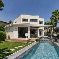 Villas de luxe préfabriquées, maisons miniatures, maisons portables personnalisées internationales, villas sur mesure à structure en acier lourd
