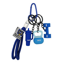 Porte-clés Sport et Fitness Mini Pendentif Haltère 3D Kettlebell Bouteille d'Eau Corde Tressée Décoration Mignonne pour Salle de Sport Cadeau pour Femmes et Hommes Passionnés de Fitness