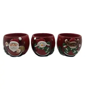 Ceramic items Santa snowman pots ceramic Christmas Gift handpainting crafts