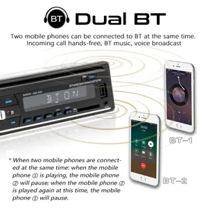 Radio Mobil 1 Din Dengan Bluetooth suara otomotif pemutar MP3 FM Multilaser Autostereo Radio otomatis Multimedia Unit kepala Stereo