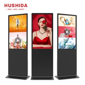 55 Inch Vertical Digital Signage Movable Kiosk Display Ad Playing Equipment Digital Photo Kiosk For Sale