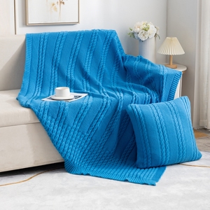 Bán buôn sinh thái thân thiện không gây dị ứng 100% polyester tất cả các mùa Deer sang trọng rìa chăn tùy chỉnh dệt kim bộ đồ giường thêu - Product Image 4