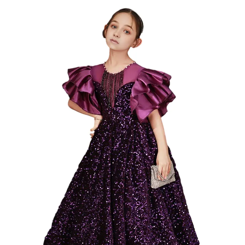 Personalizado al por mayor diseñadores Boutique Party Formal Wear Dress Kids Girl vestido de noche