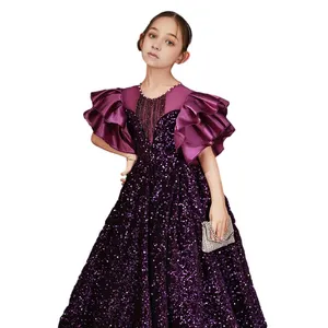 Custom Wholesale Designers Boutique Party Formal Wear Dress Kids Girl Evening Dress