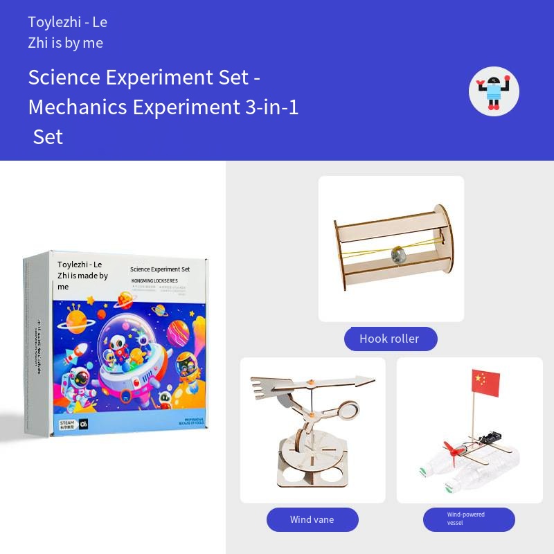 Juego de 3 piezas para experimentos mecánicos - Presentación didáctica en PPT