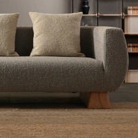 Canapé en bois massif au design moderne pour la maison, l'hôtel, la villa, le salon, base de canapé en tissu cachemire, canapé simple en velours, ensemble de canapés deux places
