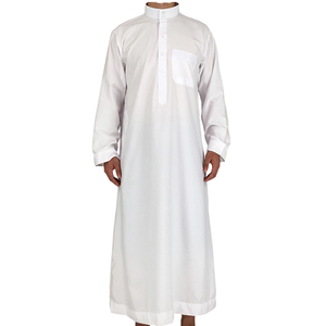Jubba Bianco Tinta Unita All'ingrosso Stile Dubai Al Haramain Thobe Musulmano Tradizionale da Uomo per <span class=keywords><strong>la</strong></span> <span class=keywords><strong>Preghiera</strong></span> Invernale Design Arabo Personalizzato - Product Image 2