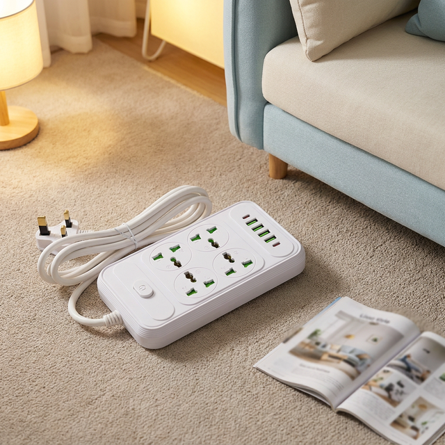 4 Outlets 10A USB Phase 1/2 220V Metal Box Car Electric Sockets with Camera Universal Wireless 3 Pin