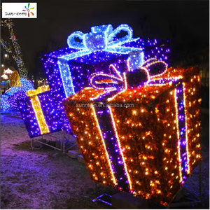 ไฟตกแต่งคริสต์มาสกลางแจ้ง รูปแบบกล่องของขวัญ LED สำหรับตกแต่งวันปีใหม่ - Product Image 3