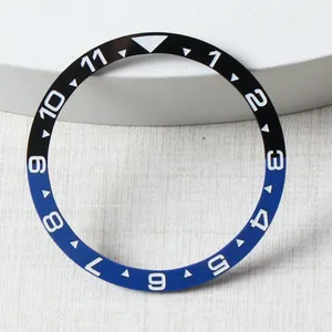 38mm*31.5mm Watch Flat Ceramic Bezel Insert For Seiko Mods skx007 009 Tuna NH35 Watch Accessories Case Ring Bezel With Sticker