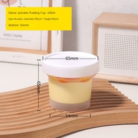 Tasse à dessert jetable personnalisée, yaourt, thé au lait et pudding aux poires grillées, en plastique à paroi unique résistant aux hautes températures