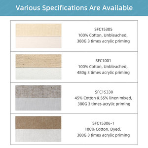 Sinoart Bán Buôn 380G Nghệ Sĩ Bông Vải Cuộn Linen Vải Cuộn Cho Dầu <span class=keywords><strong>Acrylic</strong></span> Màu Nước Sơn Vải Hội Đồng Quản Trị Lienzo - Product Image 5