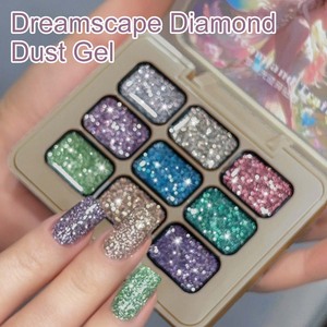 Nuovo Gel UV Solido Scintillante Effetto Diamante Frantumato con Rete a Nove Scomparti per Unghie Fai da Te e Salone - Product Image 5