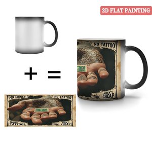 Mug créatif révélateur de chaleur, noir givré, 11 oz, en céramique, cadeau quotidien - Product Image 4
